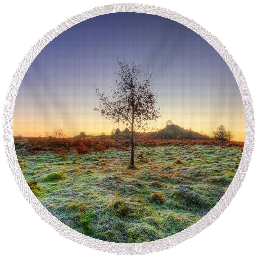 Hdr Round Beach Towel featuring the photograph Colours Of Dawn by Yhun Suarez