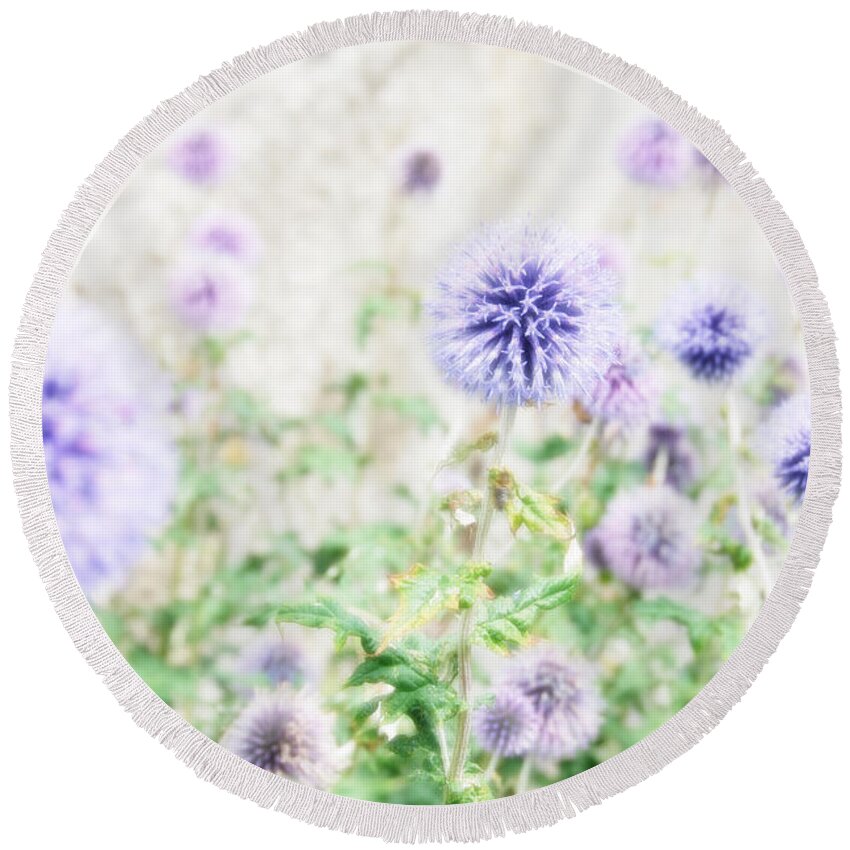 Purple Flower Round Beach Towel featuring the photograph Dancing Queen by Ivy Ho