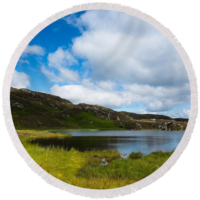 Donegal Round Beach Towel featuring the photograph Donegal scenic by Andrew Michael