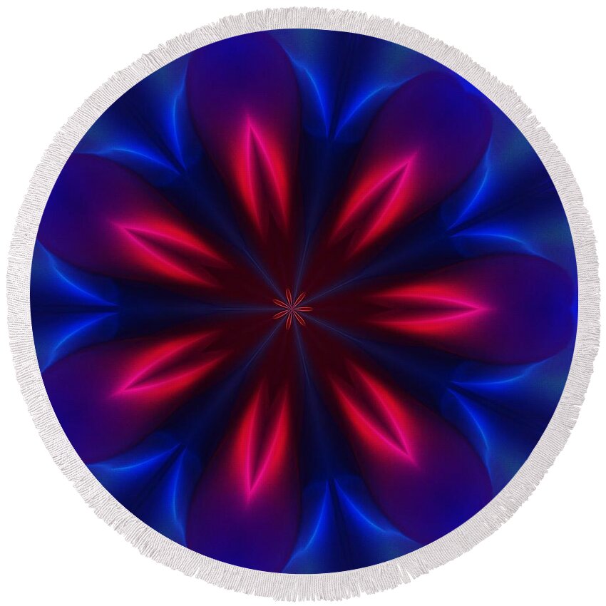 Fine Art Round Beach Towel featuring the digital art Electric Passion by David Lane