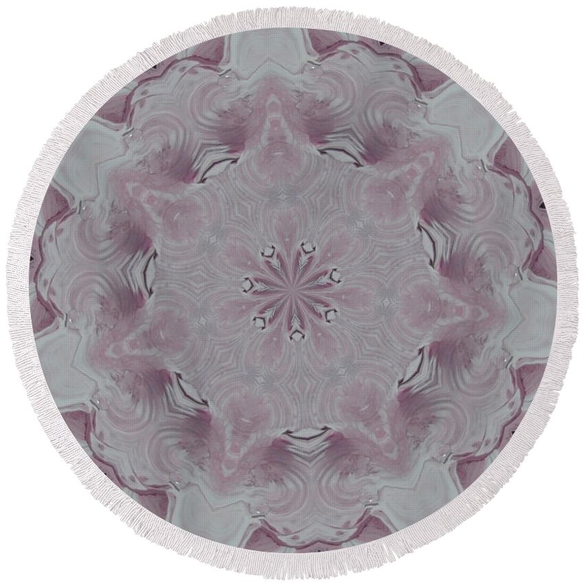 Kaleidoscopic Round Beach Towel featuring the photograph Fancy Cake by Donna Brown