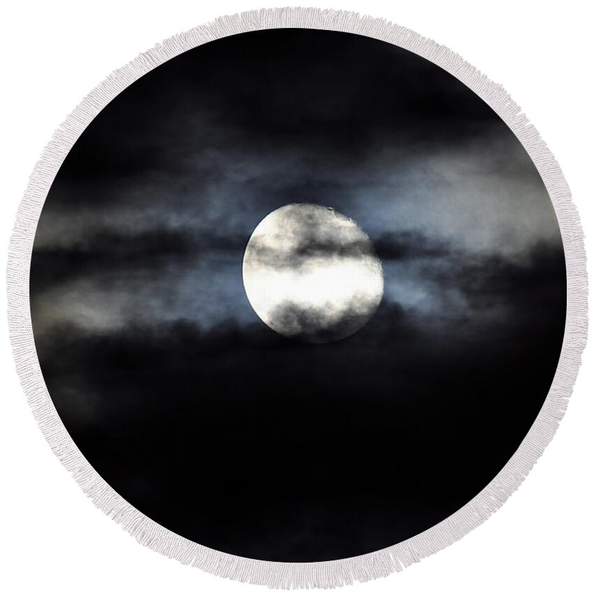 Moon Round Beach Towel featuring the photograph Glorious Gibbous by Al Powell Photography USA