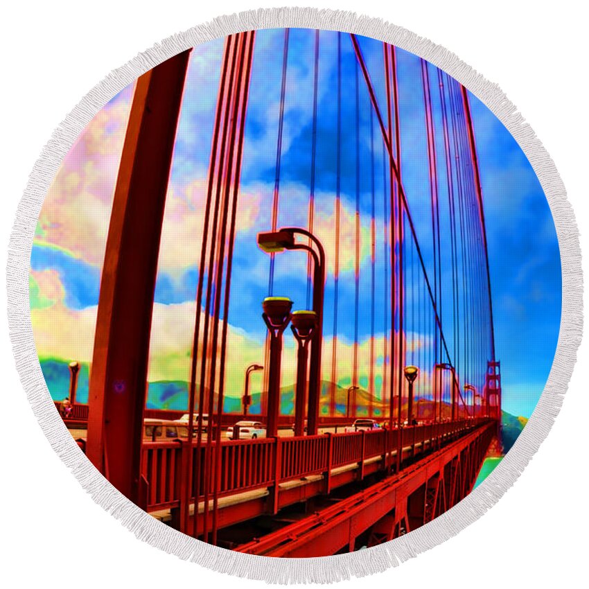 Golden Gate Bridge Round Beach Towel featuring the photograph Golden Gate Bridge - 8 by Mark Madere