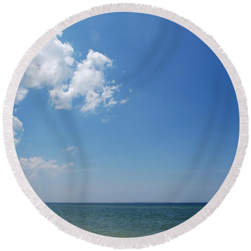 Mexico Beach Round Beach Towel featuring the photograph Gulf Sky by Kay Lovingood