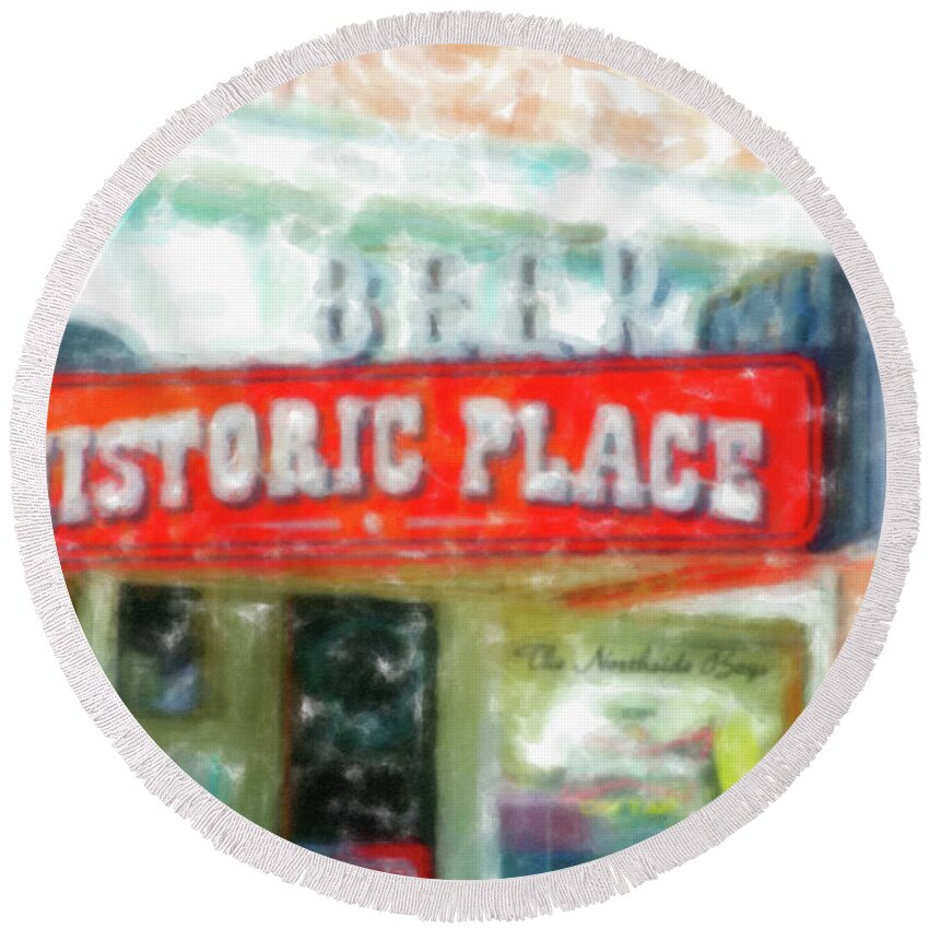 Historic Place Round Beach Towel featuring the digital art Historic Place Ogden Utah by Gary Baird