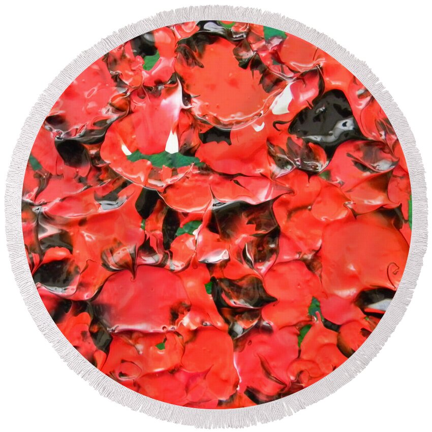Remembrance Day Round Beach Towel featuring the painting I Remember by Marwan George Khoury
