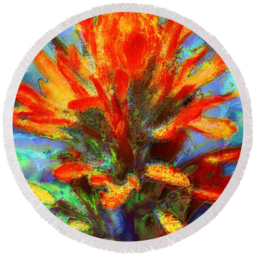 Flowers Round Beach Towel featuring the photograph Indian Paintbrush by Julie Lueders 