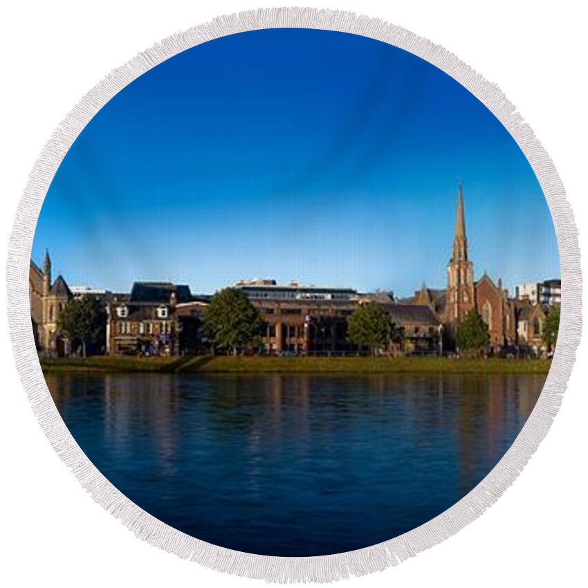 Inverness Round Beach Towel featuring the photograph Inverness waterfront by Joe Macrae