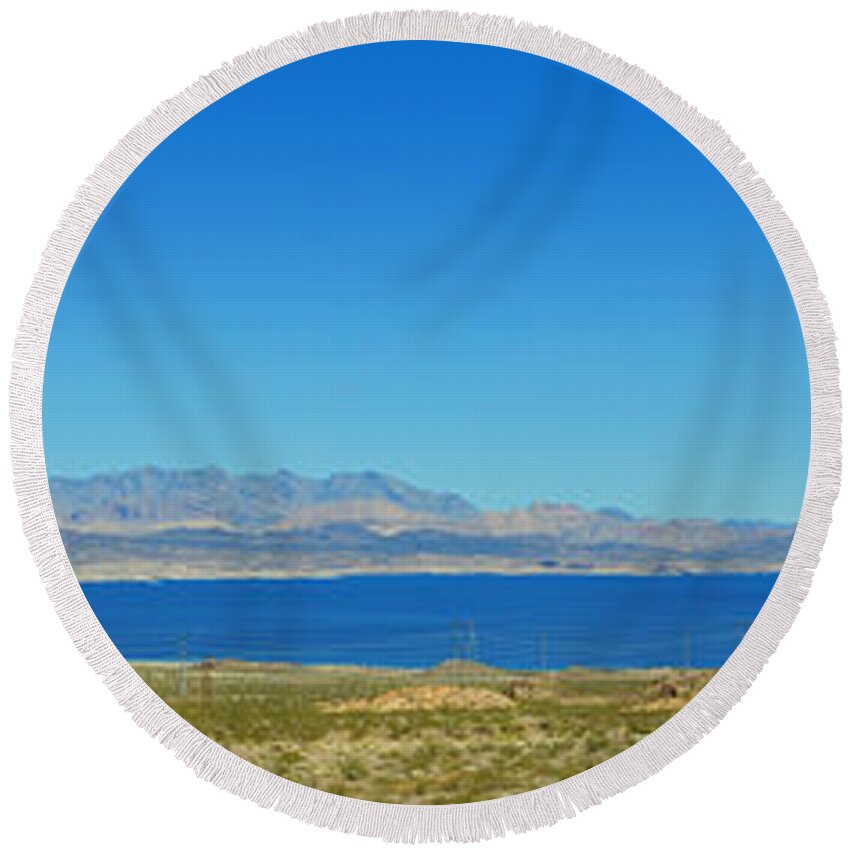 Lake Meade Round Beach Towel featuring the photograph Lake Meade Nevada by Dejan Jovanovic