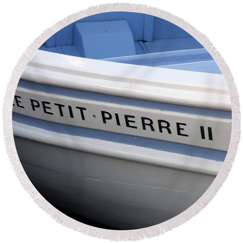 sail Boat Round Beach Towel featuring the photograph Le Petit Pierre II by Lainie Wrightson