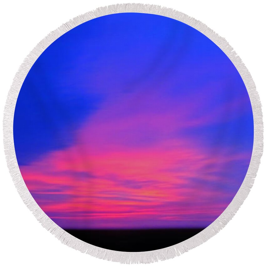  Round Beach Towel featuring the photograph Magenta Morning by Debbie Portwood