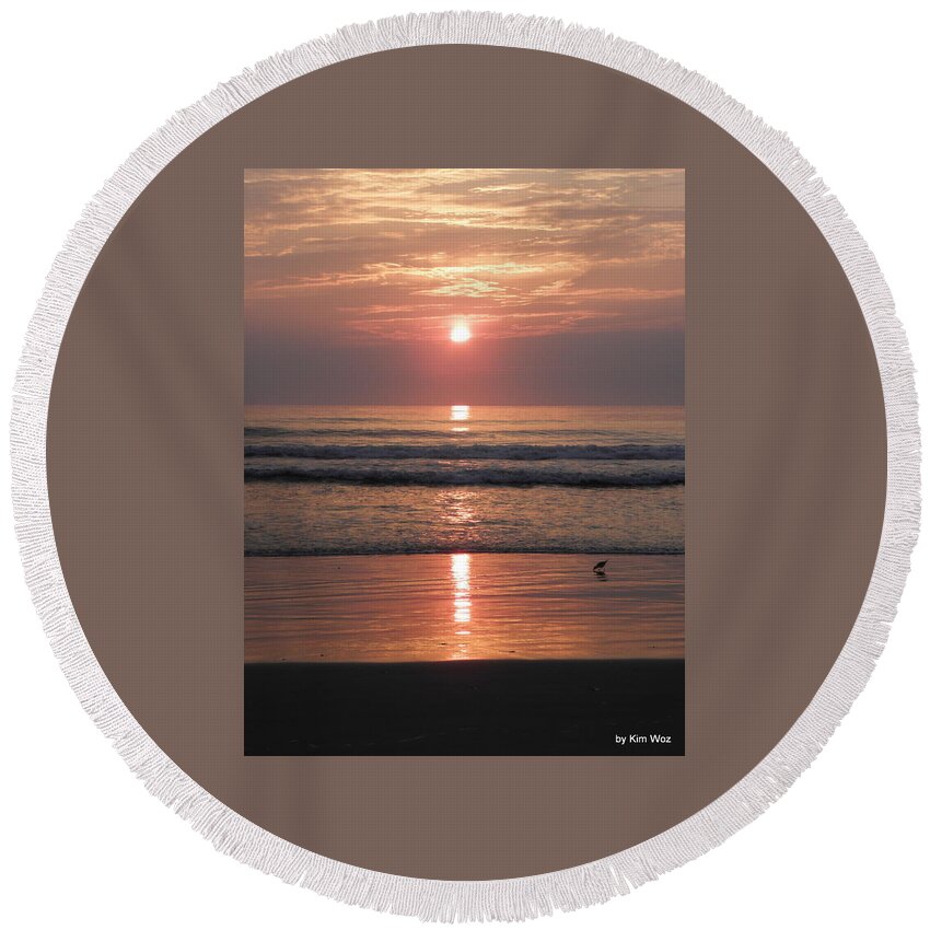 Sunrise Round Beach Towel featuring the photograph Magical Sunrise by Kim Galluzzo