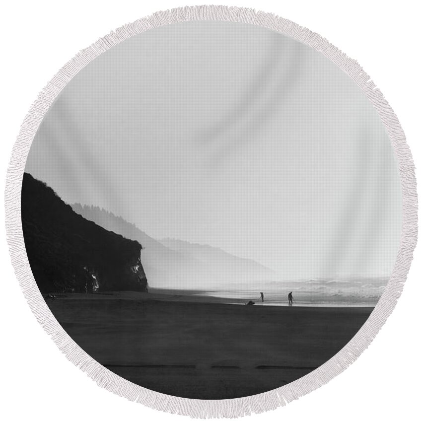 Centerville Beach Round Beach Towel featuring the photograph Metal Detectors of the West by Lorraine Devon Wilke