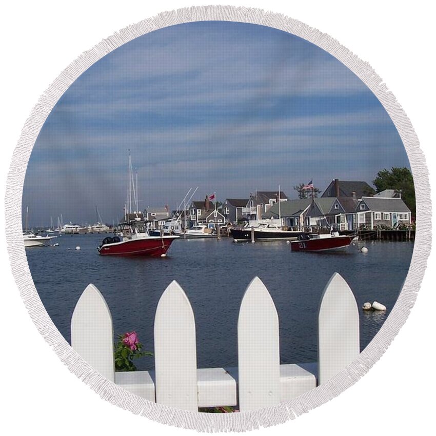 Nantucket Round Beach Towel featuring the photograph Nantucket Harbor by Michelle Welles