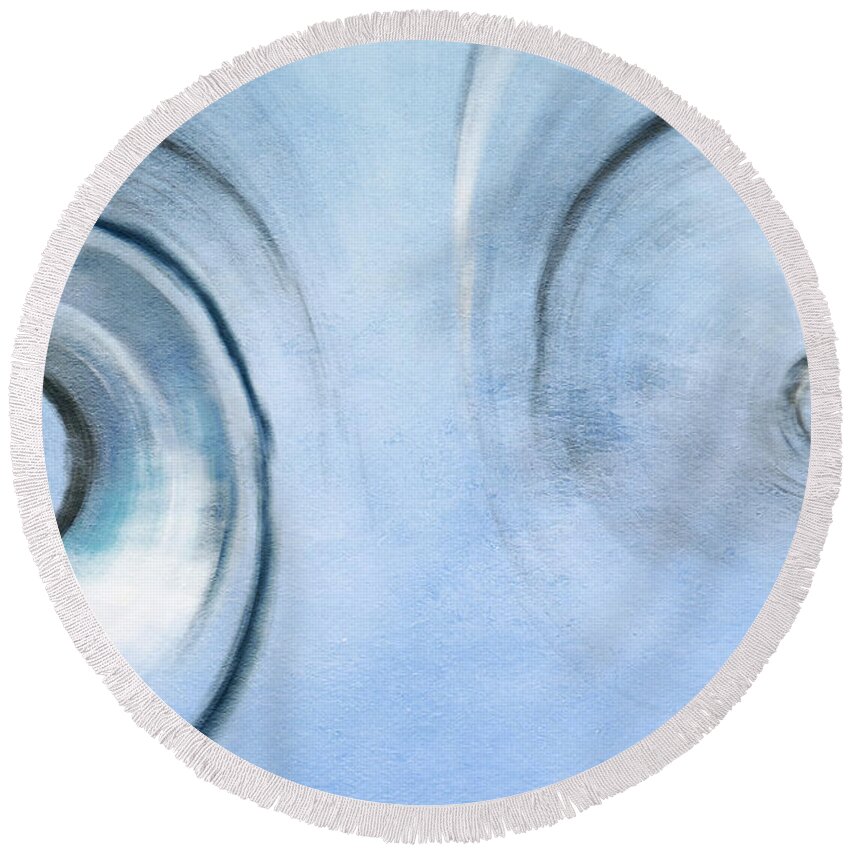 Shell .shells. Ocean Round Beach Towel featuring the digital art Ocean Shell..abstract by Elaine Manley