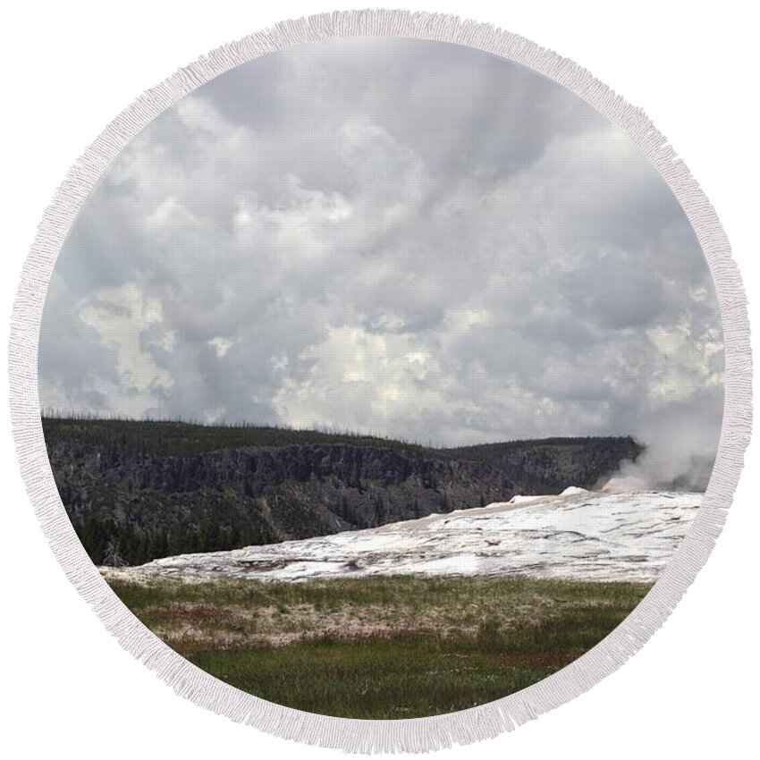 Old Faithful Round Beach Towel featuring the photograph Old Faithful At Rest by Living Color Photography Lorraine Lynch