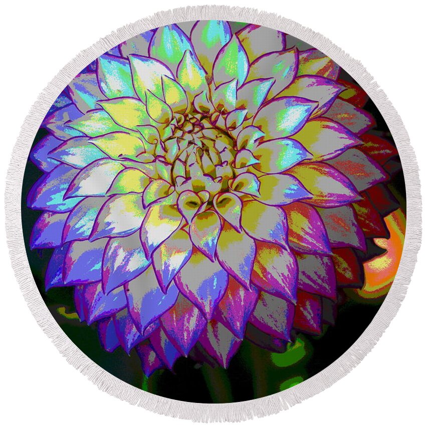 Flowers Round Beach Towel featuring the photograph Open for Pleasure Flowart by Ben Upham III