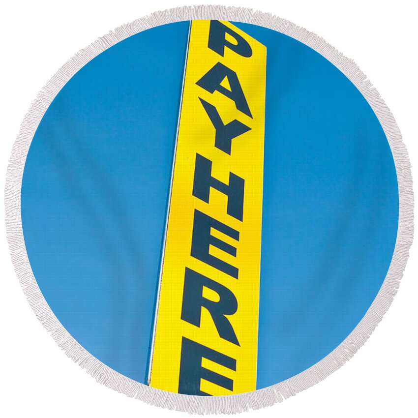 Pay Here Round Beach Towels