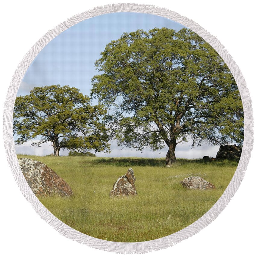 Pleasant Hillside Round Beach Towel featuring the photograph Pleasant Hillside by Wes and Dotty Weber