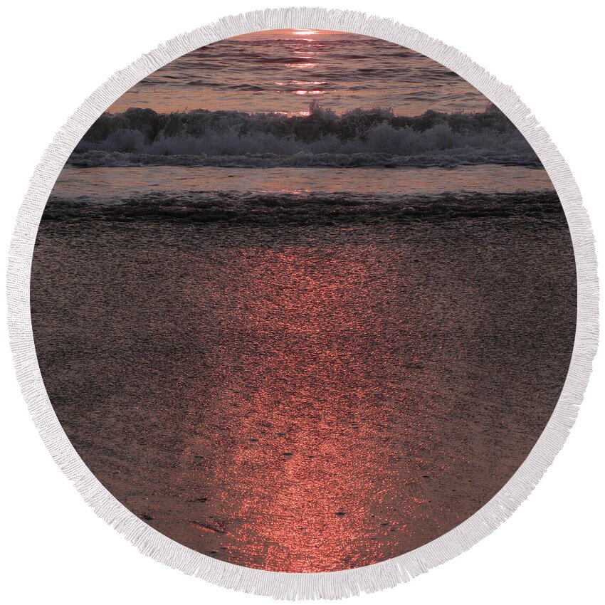 Reflective Round Beach Towel featuring the photograph Reflective Ripples by Kim Galluzzo