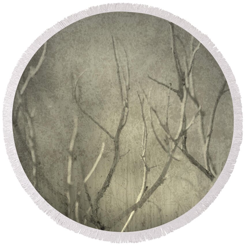 Branches Round Beach Towel featuring the photograph Reticent by Mark Ross