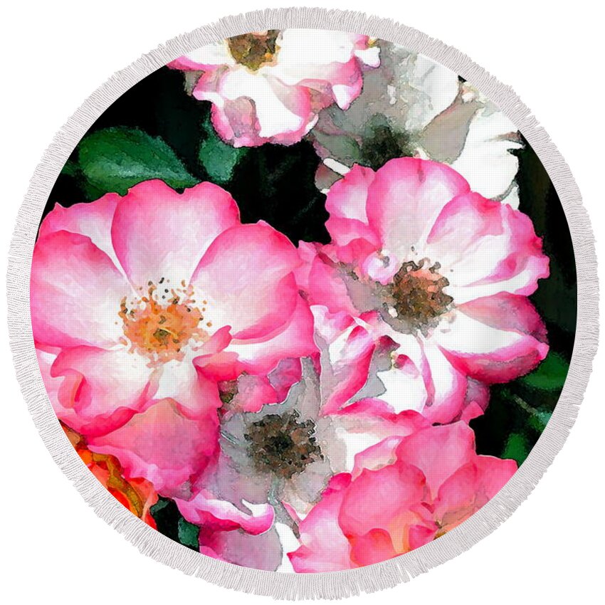 Floral Round Beach Towel featuring the photograph Rose 133 by Pamela Cooper