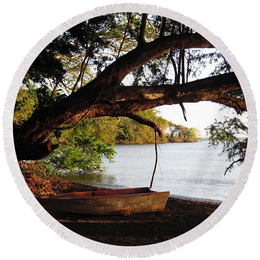 Landscape Round Beach Towel featuring the photograph Simple Paradise Ometepe Nicaragua by Kurt Van Wagner