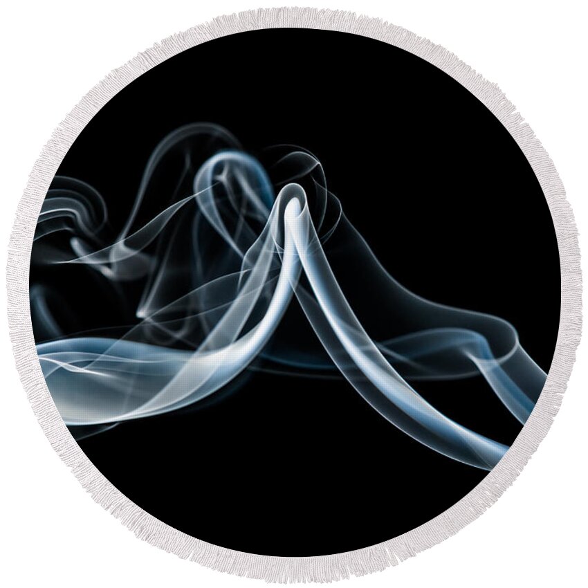 Smoke Round Beach Towel featuring the photograph Smoke-1 by Larry Carr