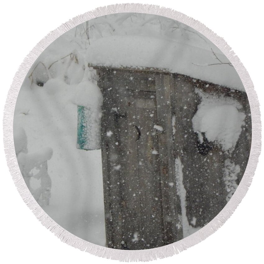 Snow Round Beach Towel featuring the photograph Snow Storm In The Country by Kim Galluzzo Wozniak