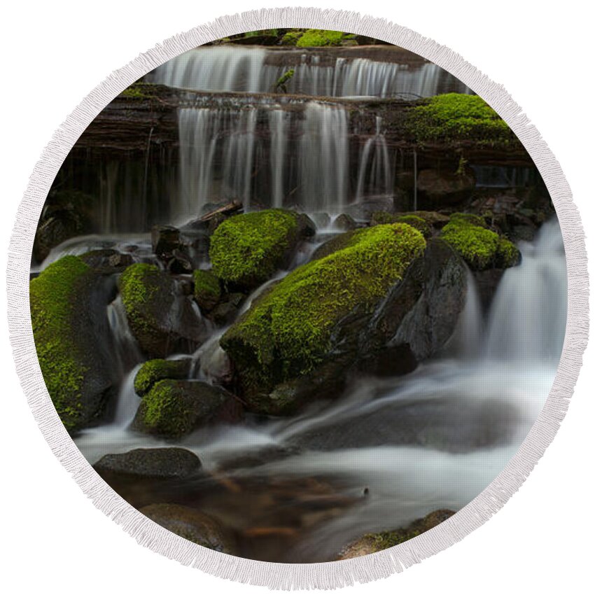 Olympic National Park Round Beach Towel featuring the photograph Sol Duc Stream by Mike Reid