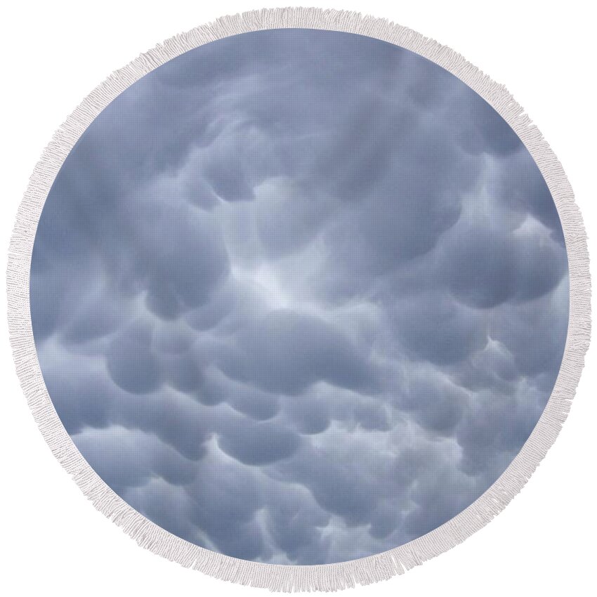 Storm Clouds Round Beach Towel featuring the photograph Something Wicked This Way Comes by Dorrene BrownButterfield