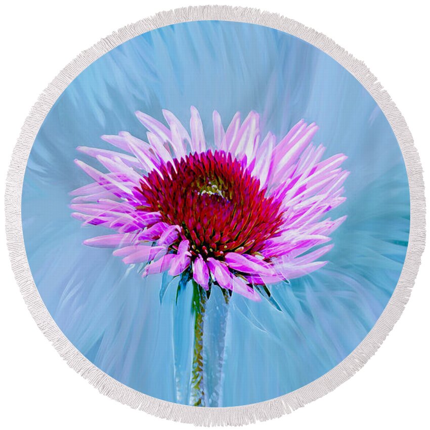 Flowers Round Beach Towel featuring the photograph Spin Me by Linda Sannuti