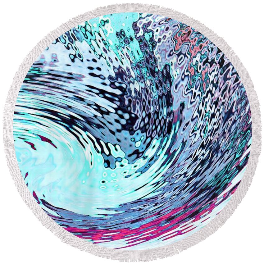 Digital Decor Round Beach Towel featuring the digital art Splash by Andrew Hewett