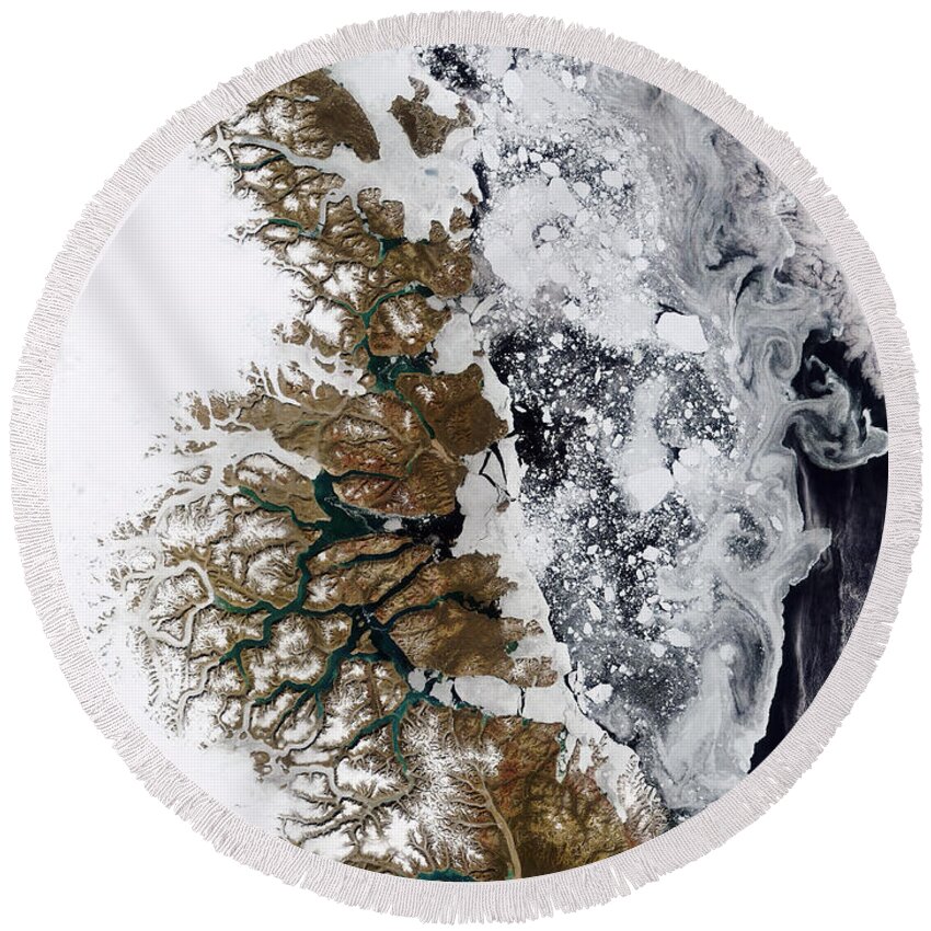 Greenland Round Beach Towel featuring the photograph Summer Thaw, Greenland by Science Source