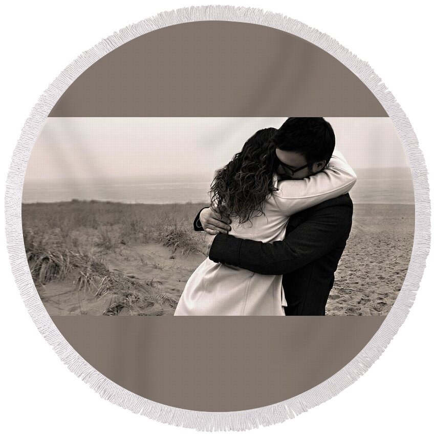 Love Round Beach Towel featuring the photograph The Embrace by Marysue Ryan