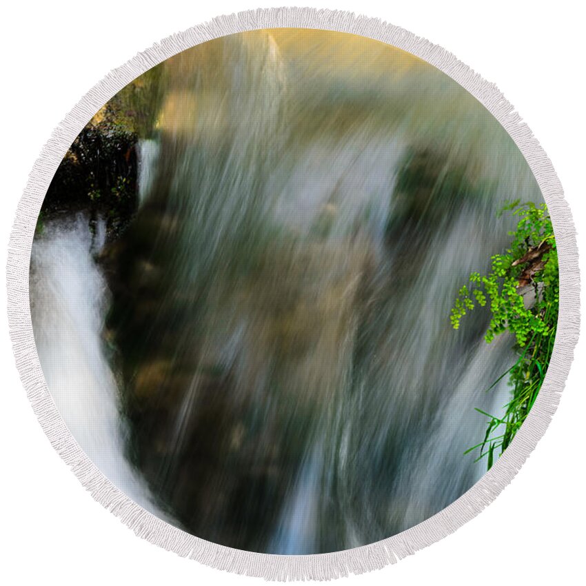 Stream Round Beach Towel featuring the photograph The stream by Michael Goyberg