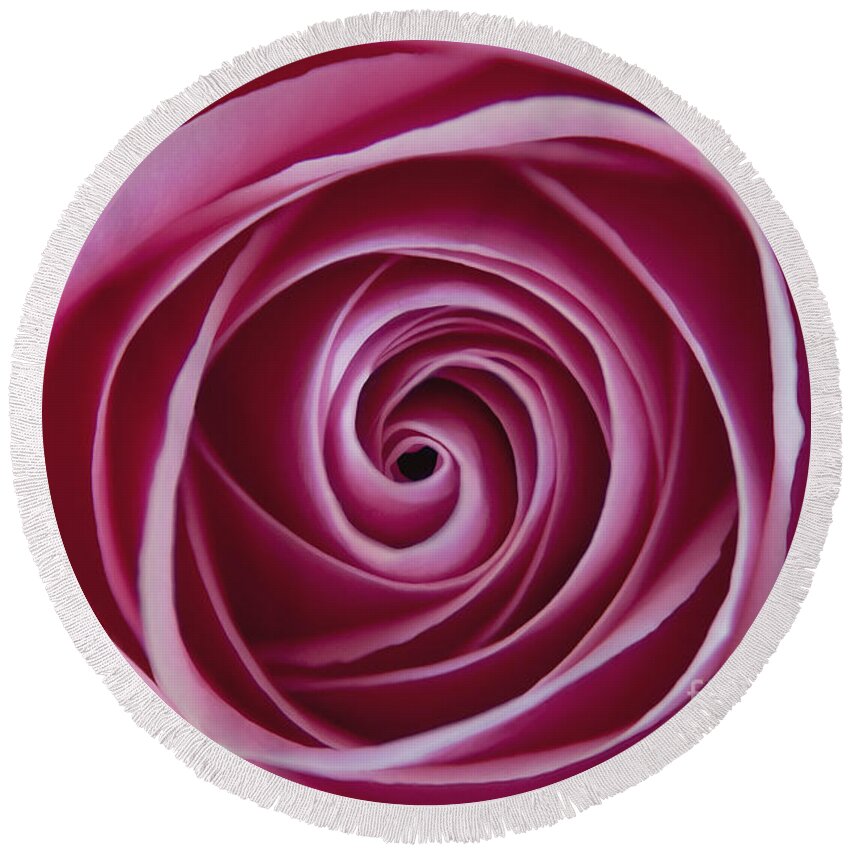 Rose Round Beach Towel featuring the photograph The Swirl by Dan Holm