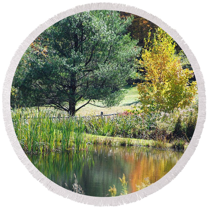 Landscape Round Beach Towel featuring the photograph Tranquil by John Schneider