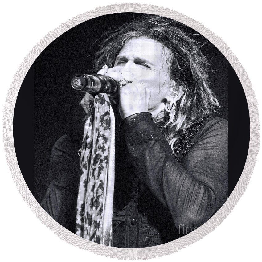 Steven Tyler Round Beach Towel featuring the photograph Tyler by Traci Cottingham