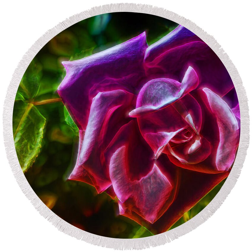 Rose Round Beach Towel featuring the photograph Visions From A Rose by Bill and Linda Tiepelman