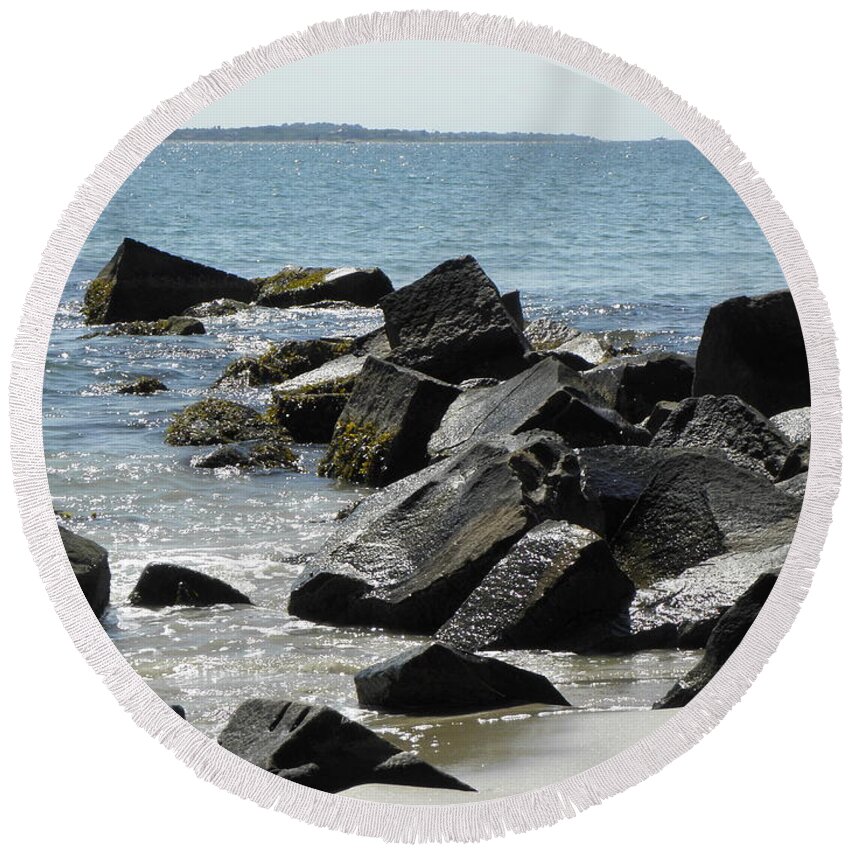 Ocean Round Beach Towel featuring the photograph Watch Hill Rhode Island by Kim Galluzzo