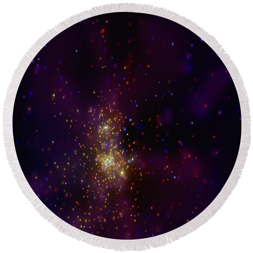 Chandra Image Round Beach Towel featuring the photograph Westerlund 2 Star Cluster by Nasa