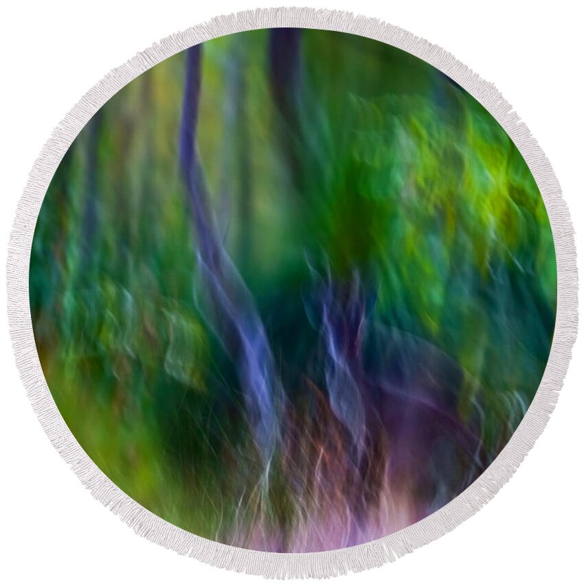 Abstract Round Beach Towel featuring the photograph Whispers on the Wind by Michelle Wrighton