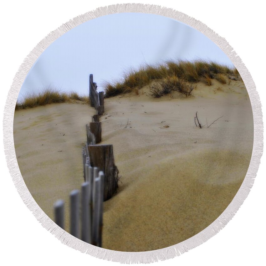 Marsh Round Beach Towel featuring the photograph Winter Dune by Marysue Ryan