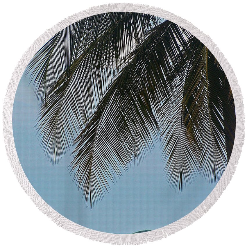 Palm Trees Round Beach Towel featuring the photograph Islands Under the Palm by Jennifer Robin