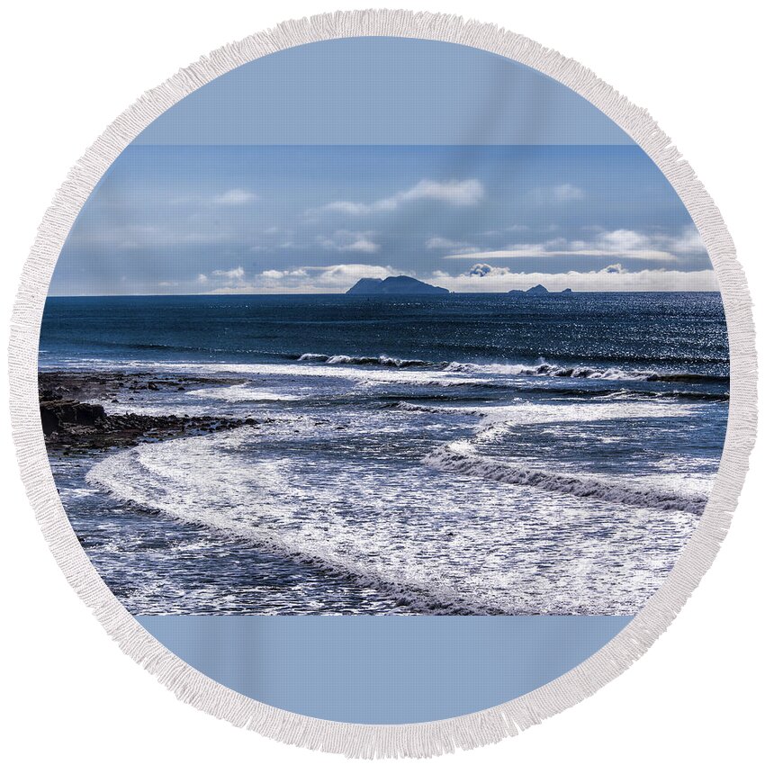 Point Loma Round Beach Towel featuring the photograph Point Loma and Islos Los Coronados by Daniel Hebard