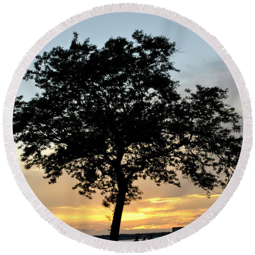 Buffalo Round Beach Towel featuring the photograph 03 Cotton Candy Sunset Skies by Michael Frank Jr