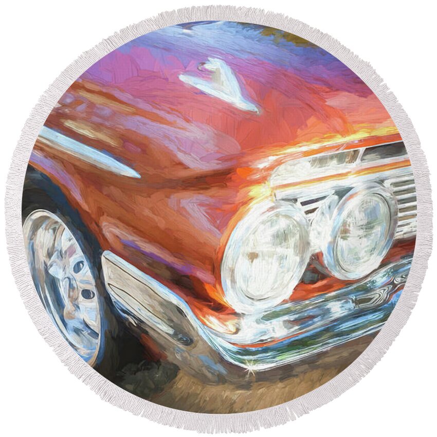 1961 Chevrolet Impala Round Beach Towel featuring the photograph 1961 Chevrolet Impala SS by Rich Franco