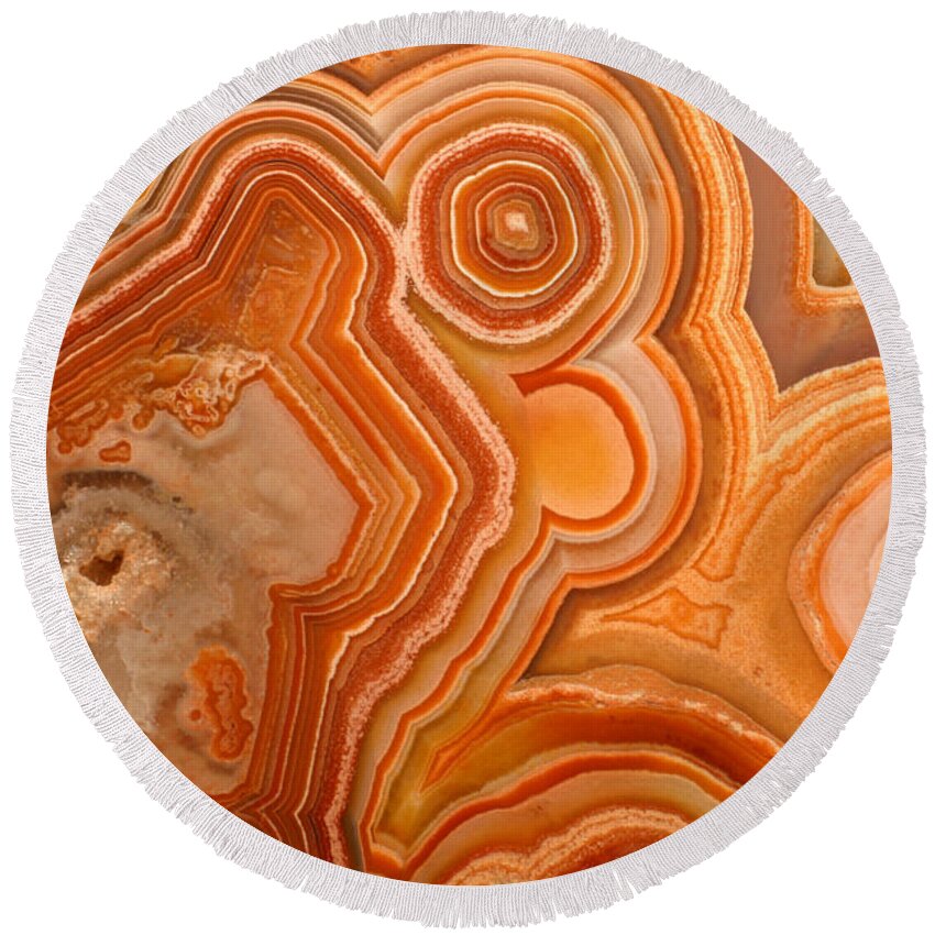 Agate Round Beach Towel featuring the photograph Agate #1 by Ted Kinsman