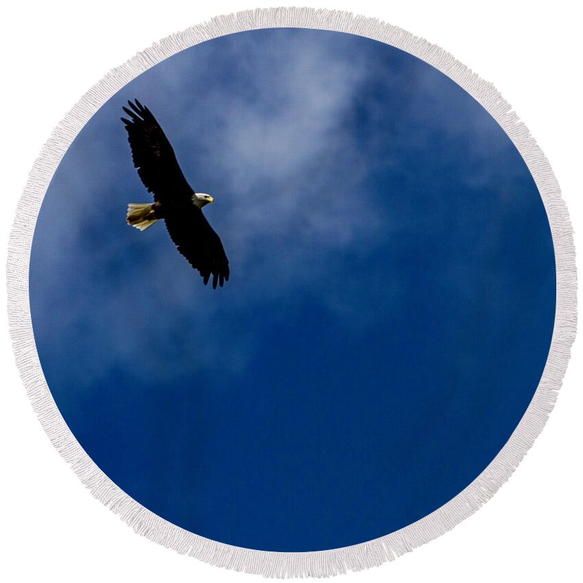New Round Beach Towel featuring the photograph American Pride #1 by Ken Frischkorn